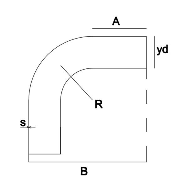 Curva de 90º en acero inoxidable - Imagen 2